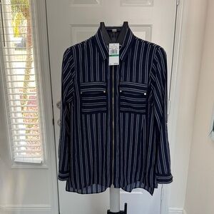 Michael Kors Navy Striped Blouse
